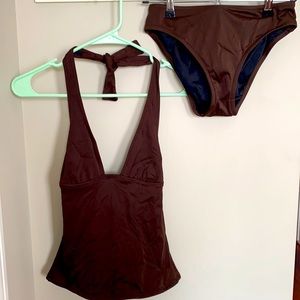 Brown J Crew Tankini